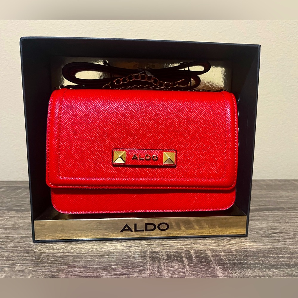 Aldo Red Crossbody Bag with Snap Closure